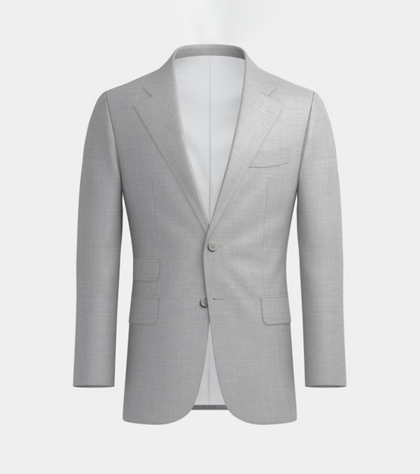 Silver Grey Notch Lapel Three Piece Suit