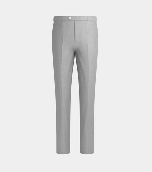 Silver Grey Notch Lapel Three Piece Suit