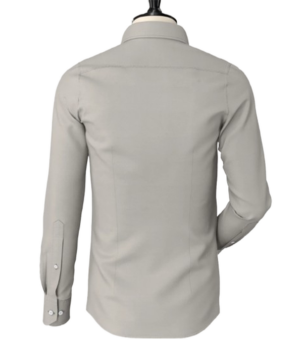 Light Grey Classic Spread  Collar Shirt