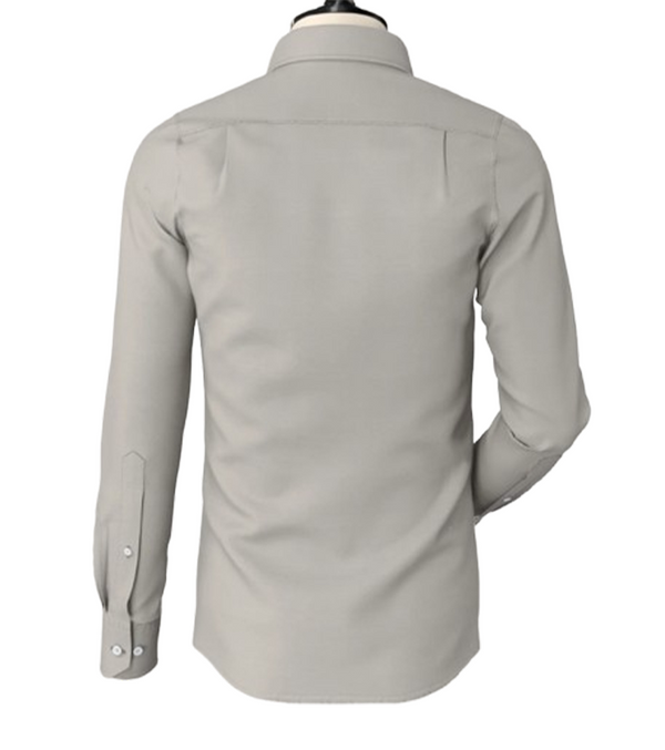 Light Grey Pin Hole Collar Shirt