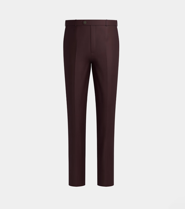 Marron Notch Lapel Three Piece Suit