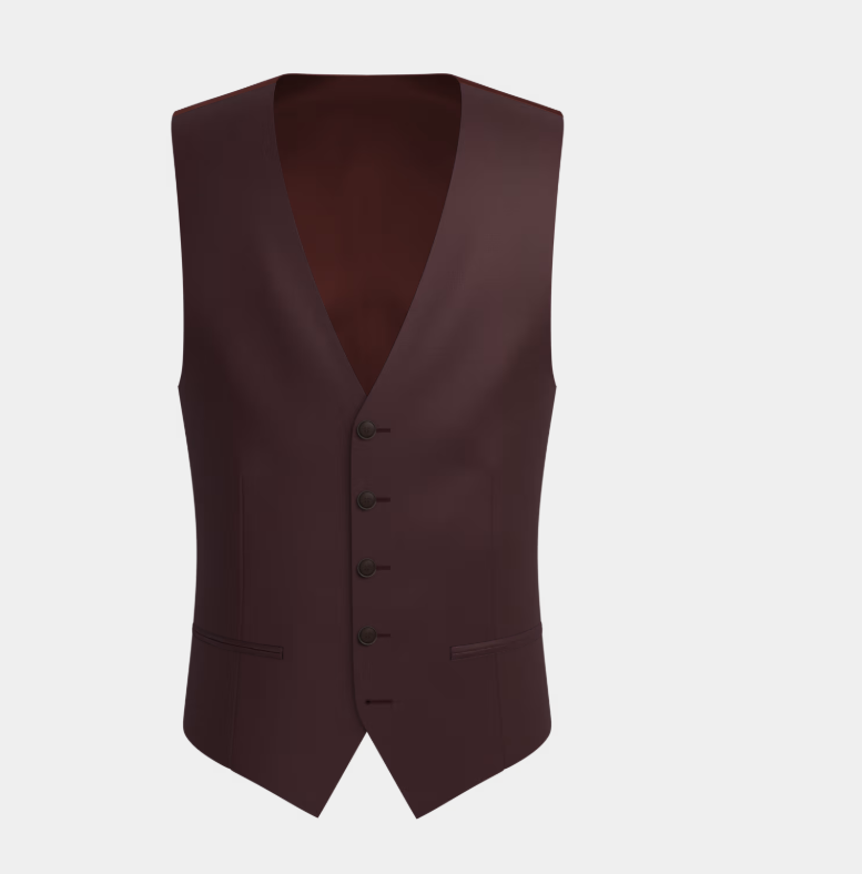 Marron Peak Lapel Three Piece Suit