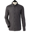 Medium Grey Pin Hole Spread Collar Shirt