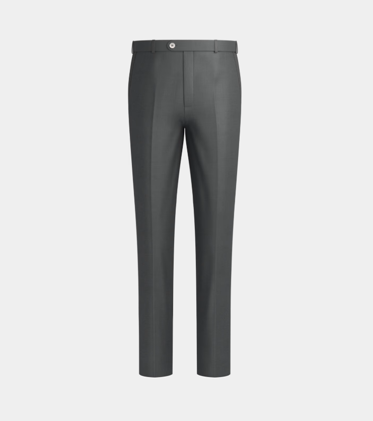 Mid Grey  Notch  Lapel Two Piece Suit