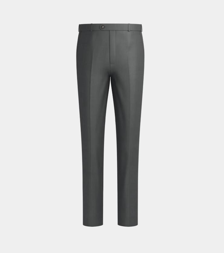 Mid Grey Peak  Lapel Three Piece Suit