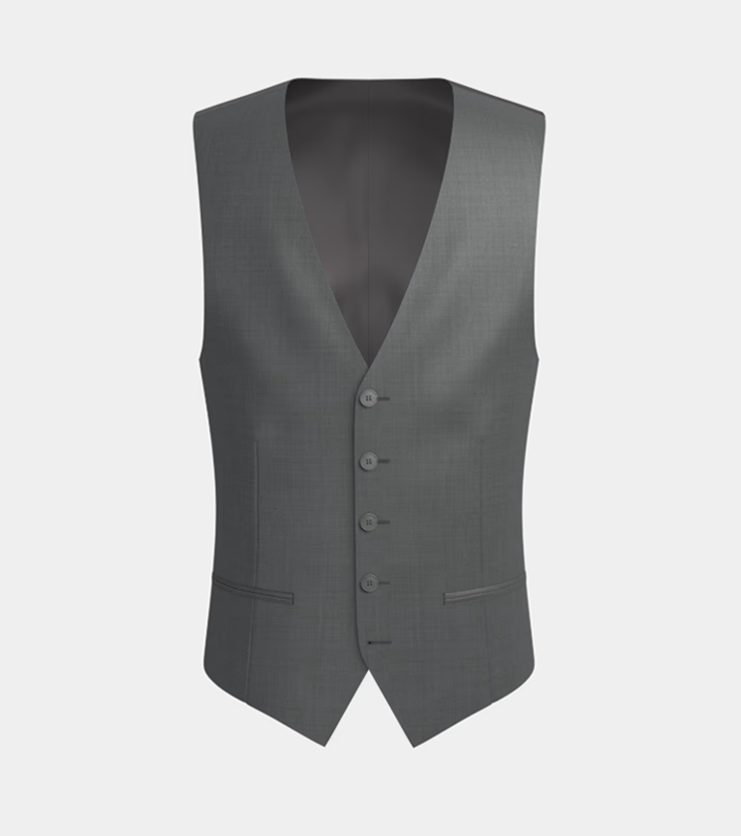 Mid Grey Notch Lapel Three Piece Suit