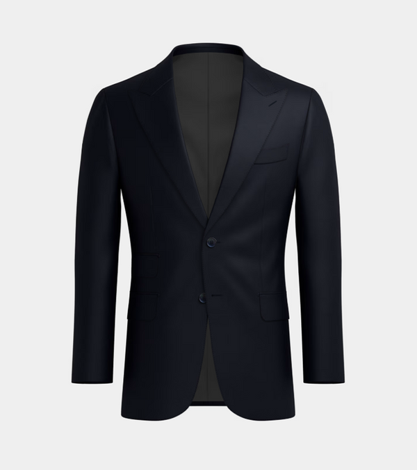 Midnight Blue Peak Lapel Three Piece Suit