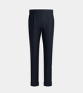 Navy Blue Double Pleated With Turn Up Pant