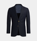 Navy Blue Irish Linen Notch Lapel  Casual Blazer
