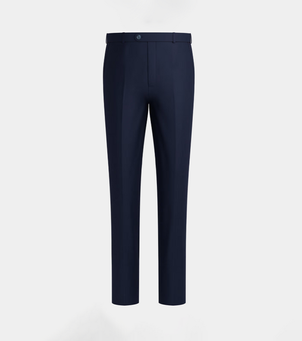 Navy Blue Notch  Lapel Two Piece Suit