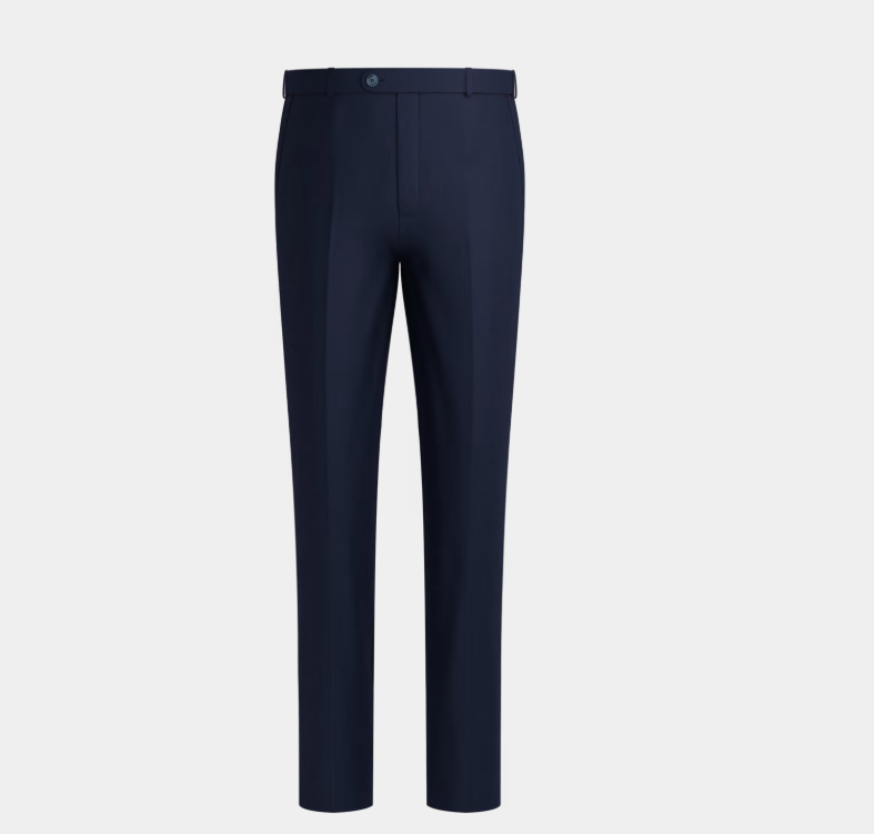 Navy Blue Peak Lapel Three Piece Suit