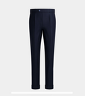 Navy Blue Single Pleated With Turn Up Pant