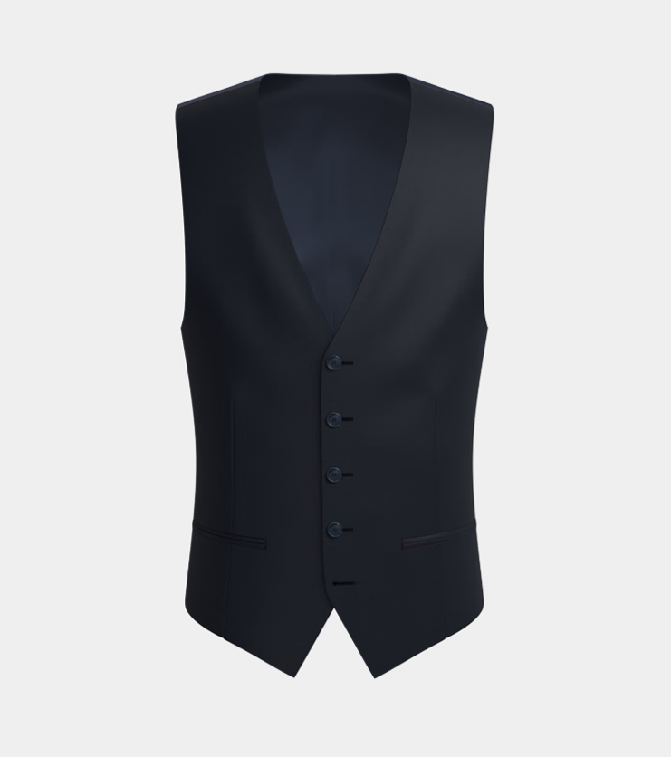 Midnight Blue Notch Lapel Three Piece Suit