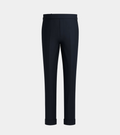 Navy Blue  High Waisted Side Adjuster With Turn Up Pant