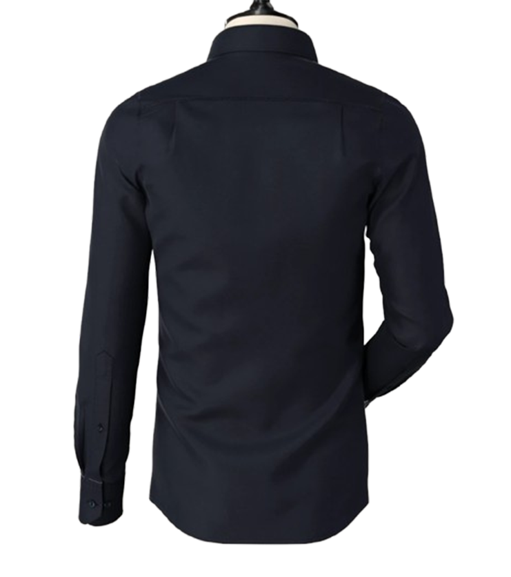 Navy Blue Pin Hole Collar Shirt