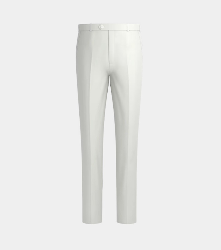 Off White Notch Lapel Three Piece Suit