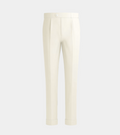 Off White Single Pleated With Turn Up Pant