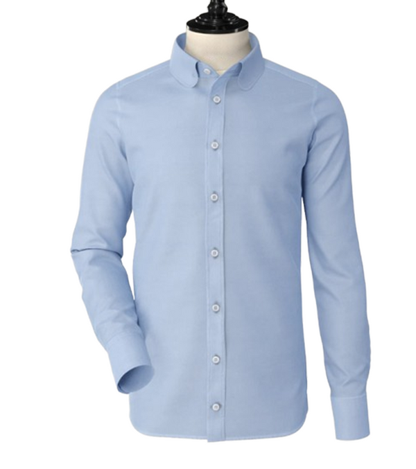 Powder Blue Pin Hole  Collar Shirt