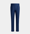 Royal Blue Single Pleated With Turn Up Pant