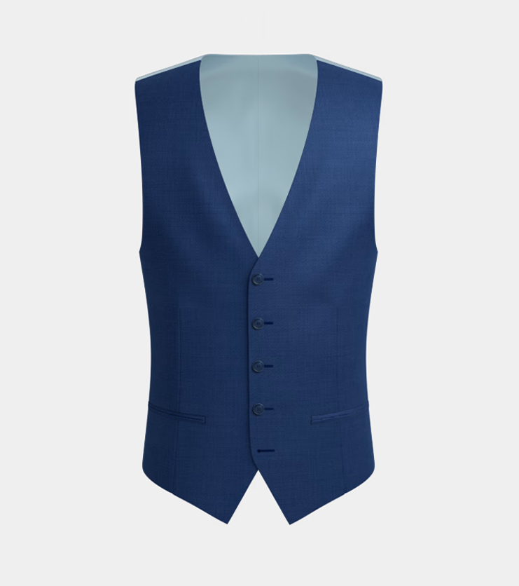 Royal Blue Notch Lapel Three Piece Suit