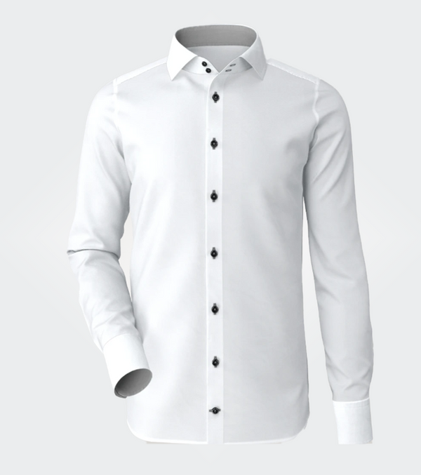 Silver Grey Contrast On White Shirt