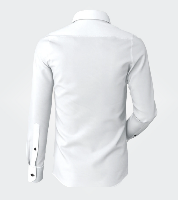 Silver Grey Contrast On White Shirt