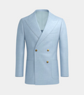 Seria Blue Irish Linen Double Breasted Casual Blazer