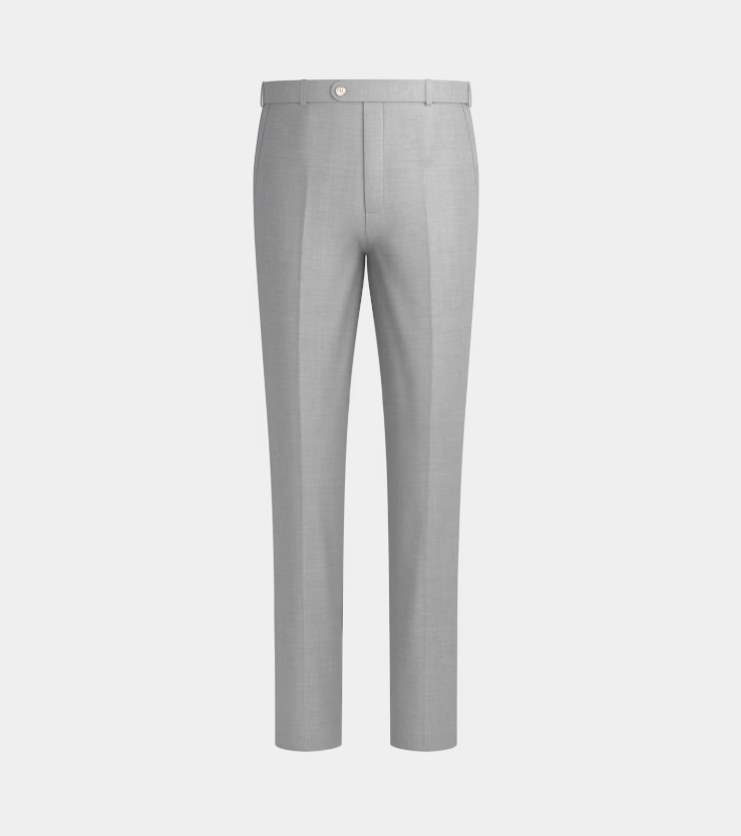 Silver Grey Peak Lapel Two Piece Suit