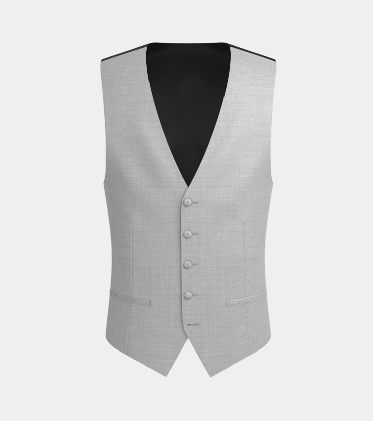 Silver Grey Peak Lapel Three Piece Suit