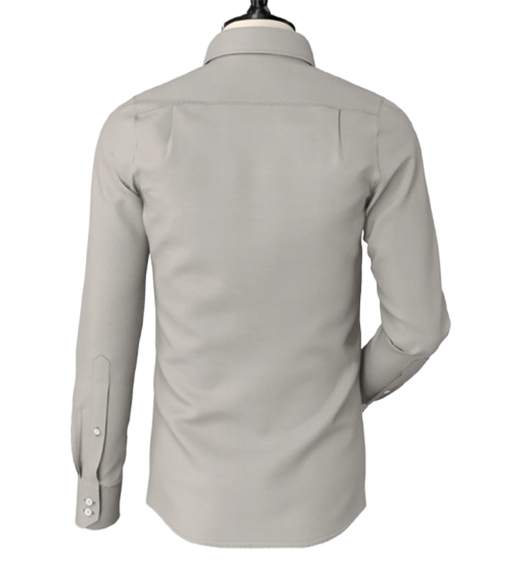 Light Grey  Double Button High Band Shirt