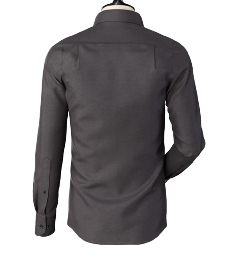 Medium Grey Pin Hole Spread Collar Shirt