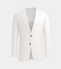 White Irish Linen Notch Lapel  Casual Blazer