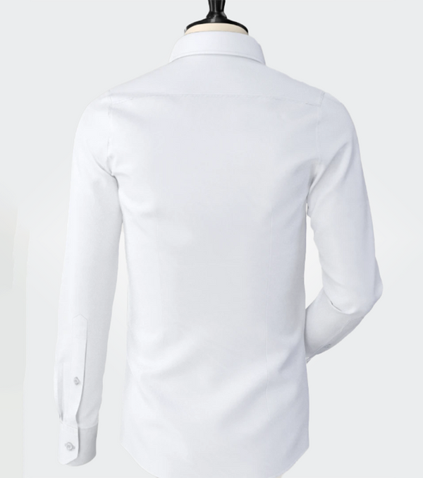 White Classic Spread Collar Shirt