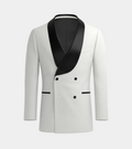 White Double Breasted Shawl  Lapel Tuxedo Suit