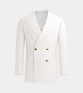 White Irish Linen Double Breasted Casual Blazer