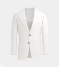 White Irish Linen  Peak  Lapel  Casual Blazer