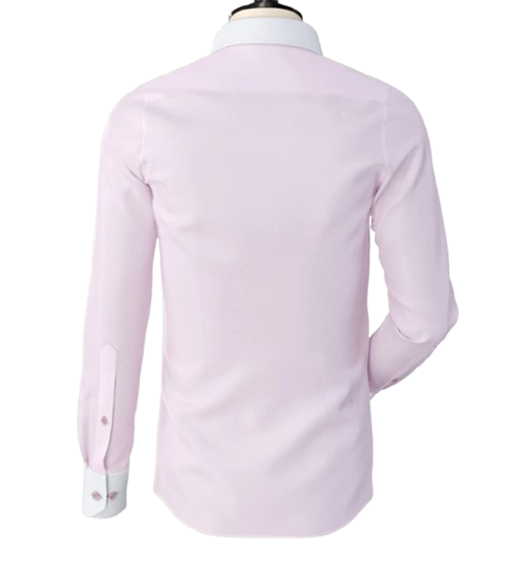 Powder Pink White Collar And Cuff Shirt-MM-01-69