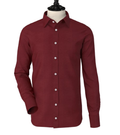 Wine Red Classic Spread Collar Shirt