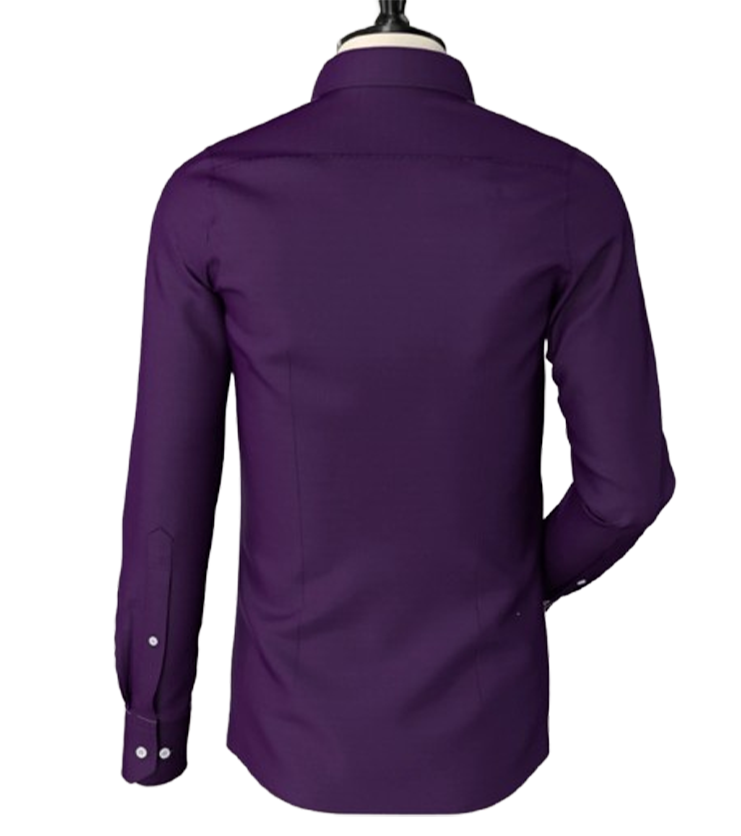 Deep Purple Classic Spread Collar Shirt