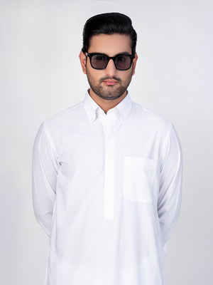 white collar shalwar kameez