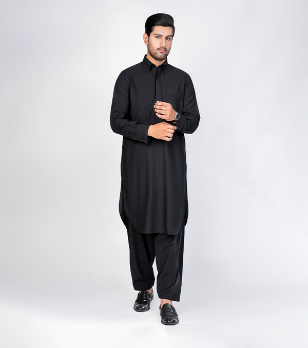 Black Button Down Collar
