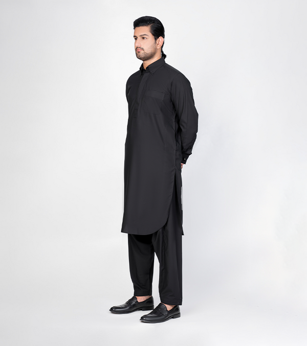 Black Button Down Collar