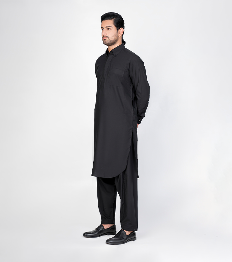 Black Button Down Collar
