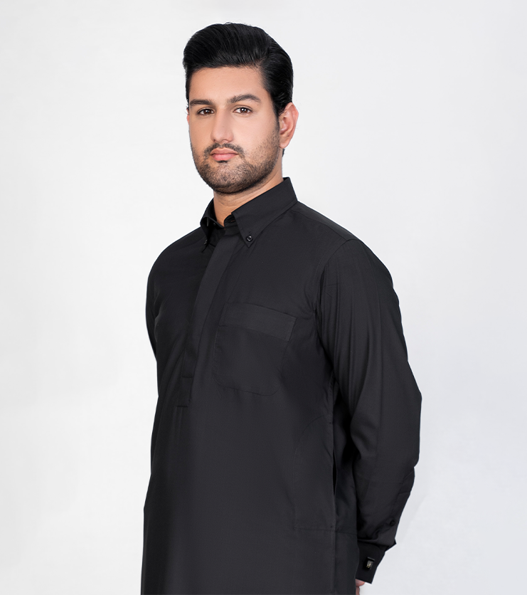Black Button Down Collar