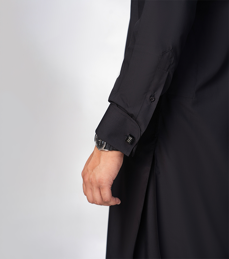 Black Button Down Collar