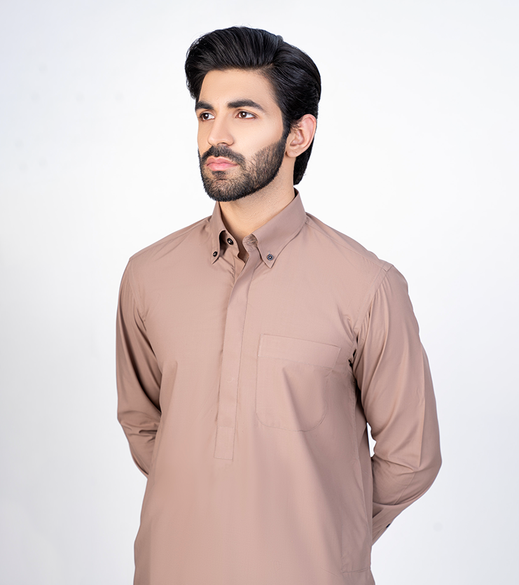 Coffee Button Down Collar