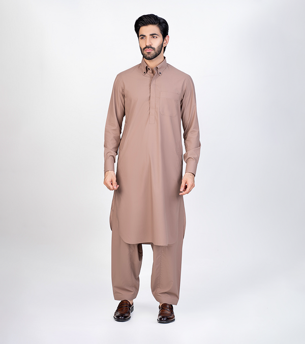 Coffee Button Down Collar
