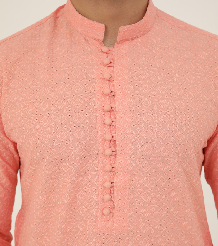 Peach Pink Loop Buttons