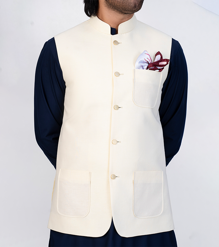 Irish Linen Waistcoats Beige