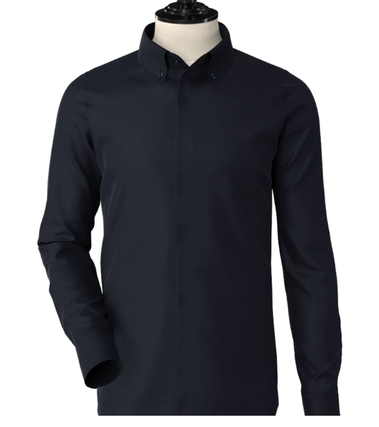 hidden placket dress shirt Fitted White Hidden buttons placket shirt